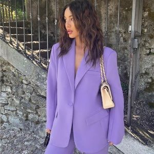 Cervo Slouchy Single Breasted Blazer (purple blazer)